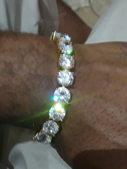 10MM CZ Gold 316L Bling Bling Tennis Bracelet