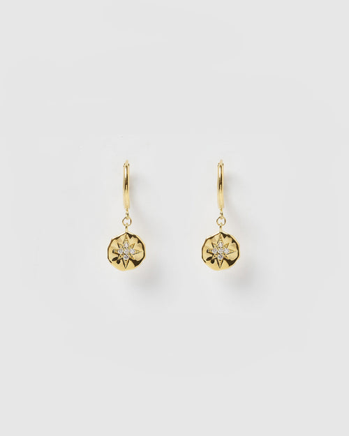 Estrella Gold & Zircon Hoop Huggies