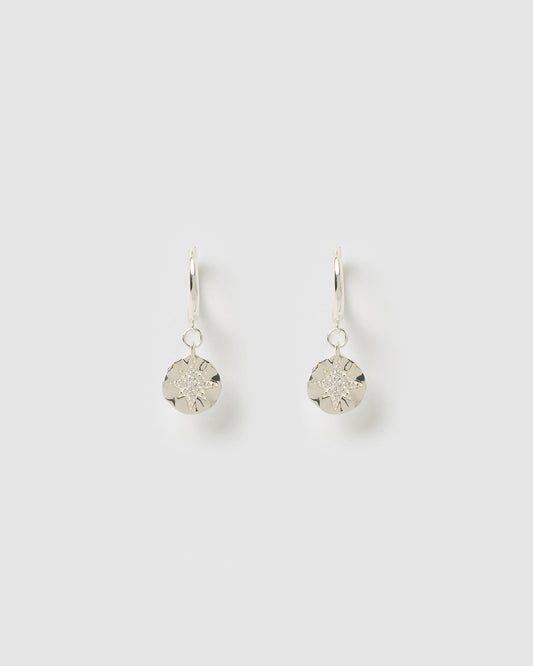 Estrella Silver & Zircon Hoop Huggies