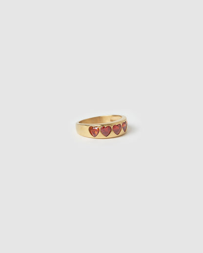 J'adore Gold Ring - Red
