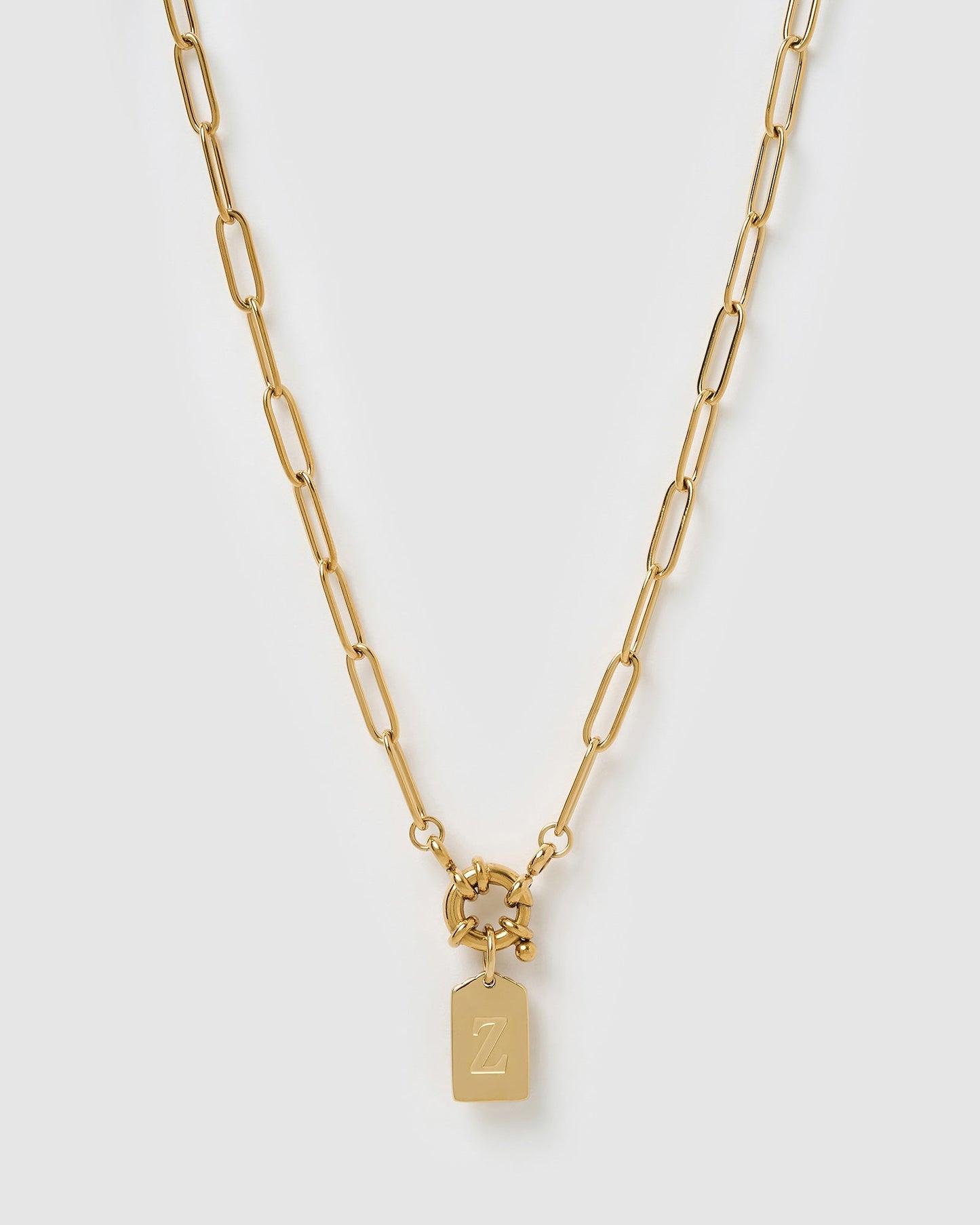Letter Gold Tag Necklace