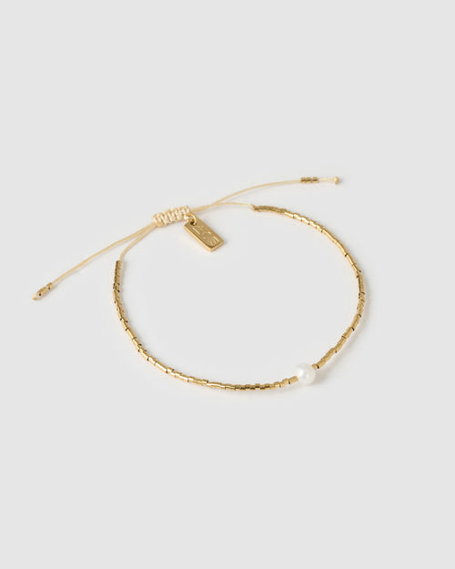 River Gold and Pearl Bracelet