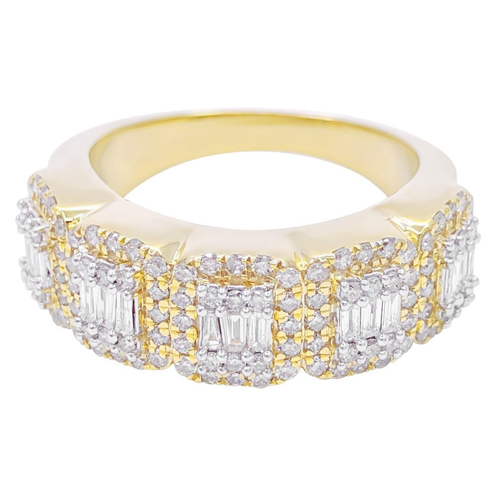 Baguette Cluster .90cttw Diamond Ring 10K Gold