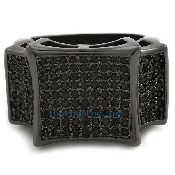 Black Kite Bling Bling CZ Micro Pave Ring