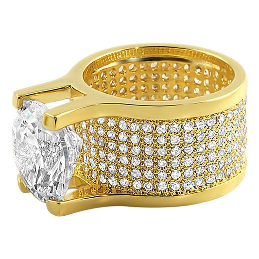 Custom Gold Eternity Ring CZ 20ct Solitaire
